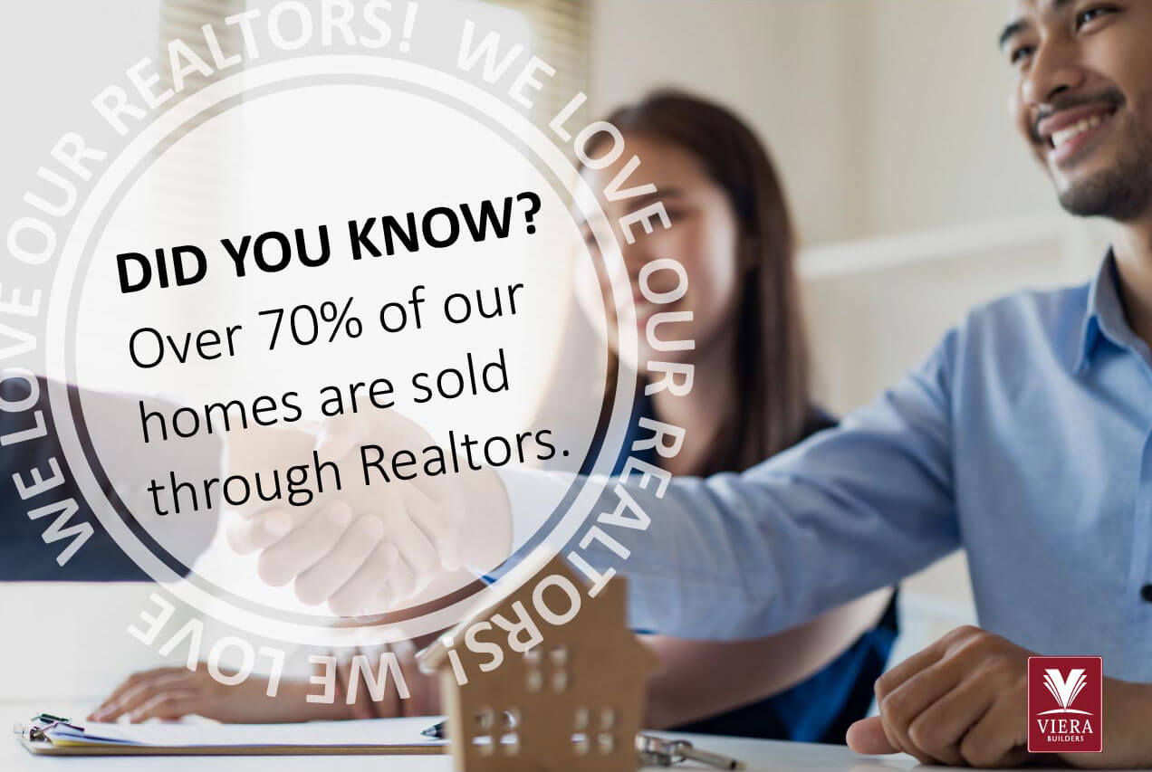 Couple shaking hands with a realtor with overlay text 